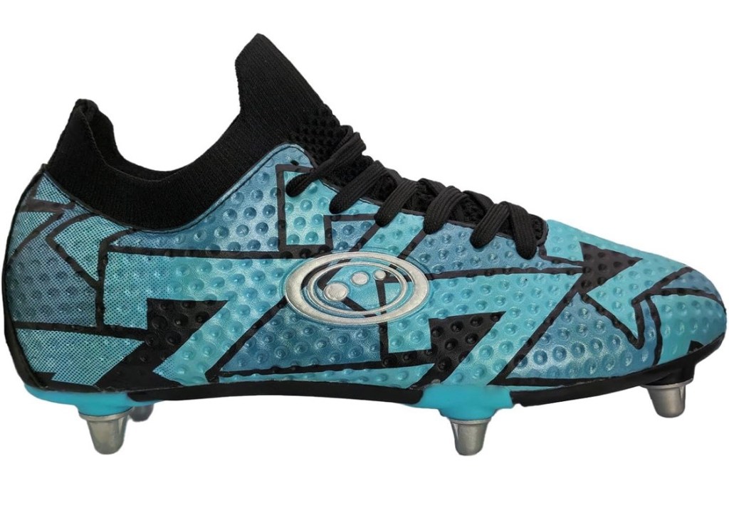 Blue Optimum Aztec Juniors Rugby Boots for Ankle Support 