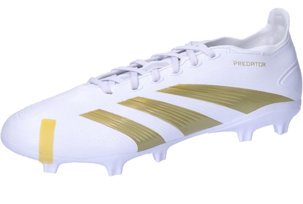 White and gold adidas predator boots 