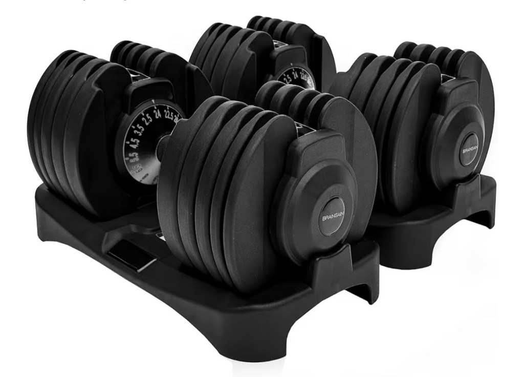 Braingain adjustable dumbbell set